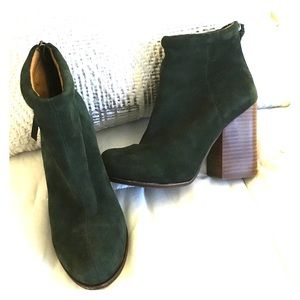 Emerald suede Jeffrey Cambell booties
